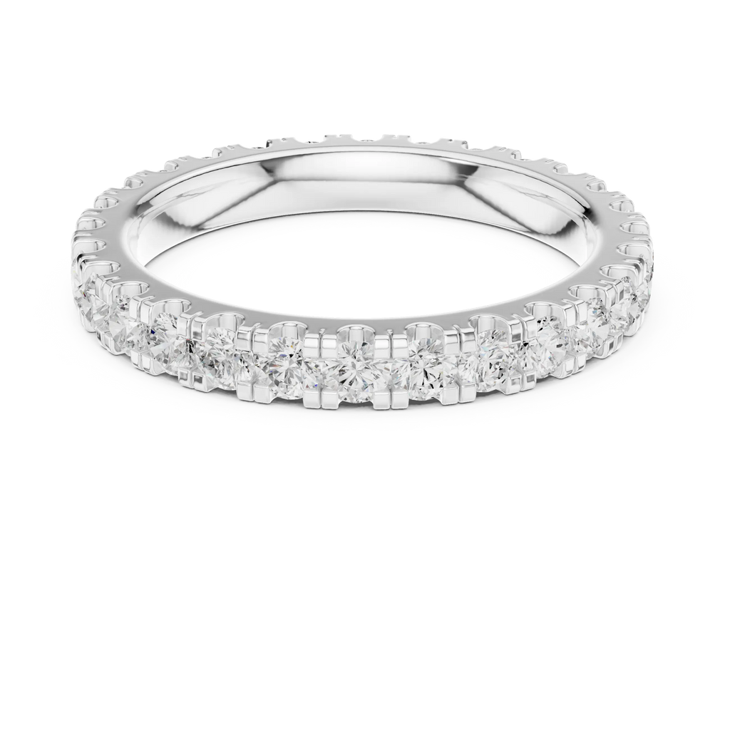 Rose Gold Diamond Eternity Band Round Cut Wedding Ring