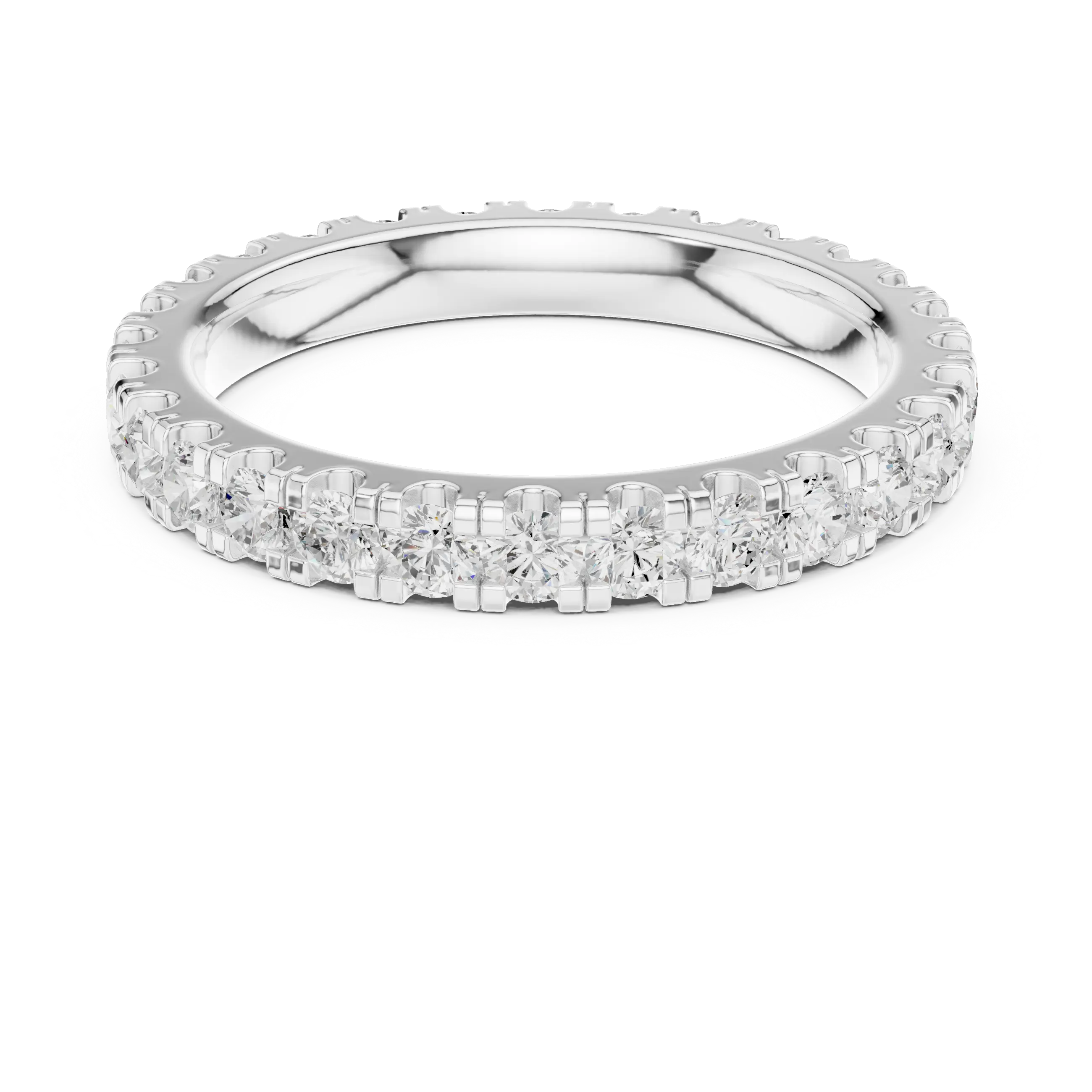 Rose Gold Diamond Eternity Band Round Cut Wedding Ring