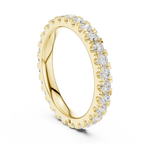 Rose Gold Diamond Eternity Band Round Cut Wedding Ring