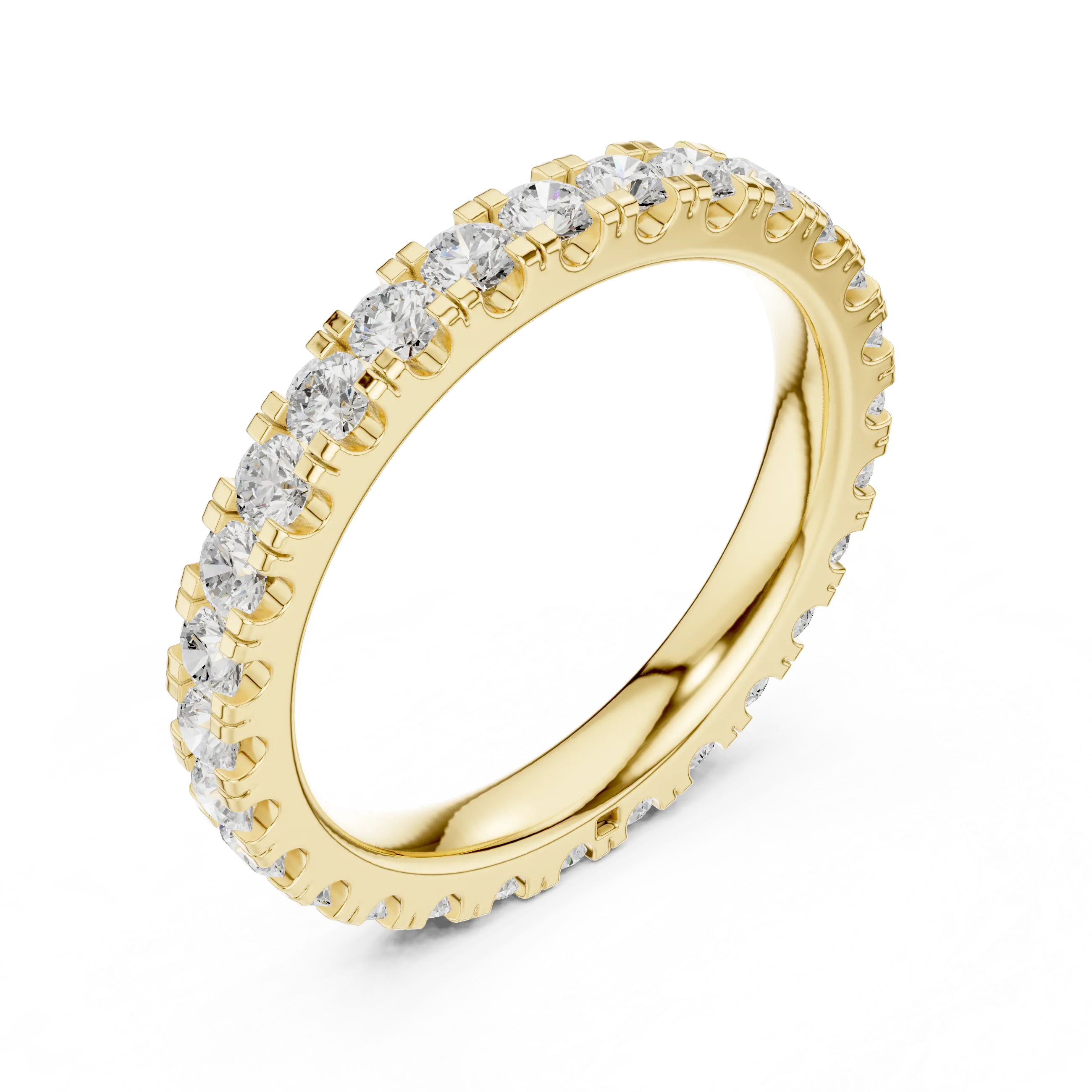 Rose Gold Diamond Eternity Band Round Cut Wedding Ring