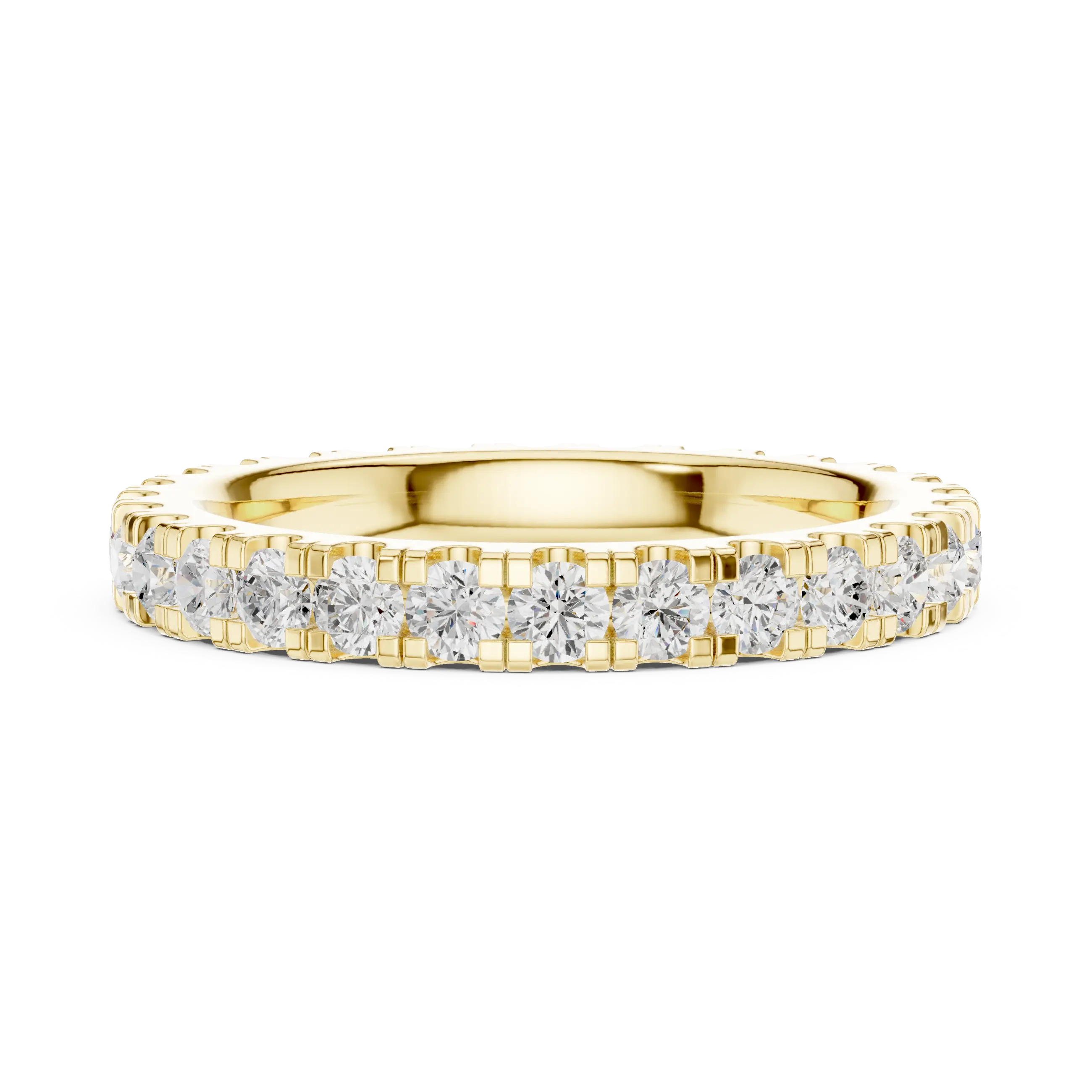 Rose Gold Diamond Eternity Band Round Cut Wedding Ring