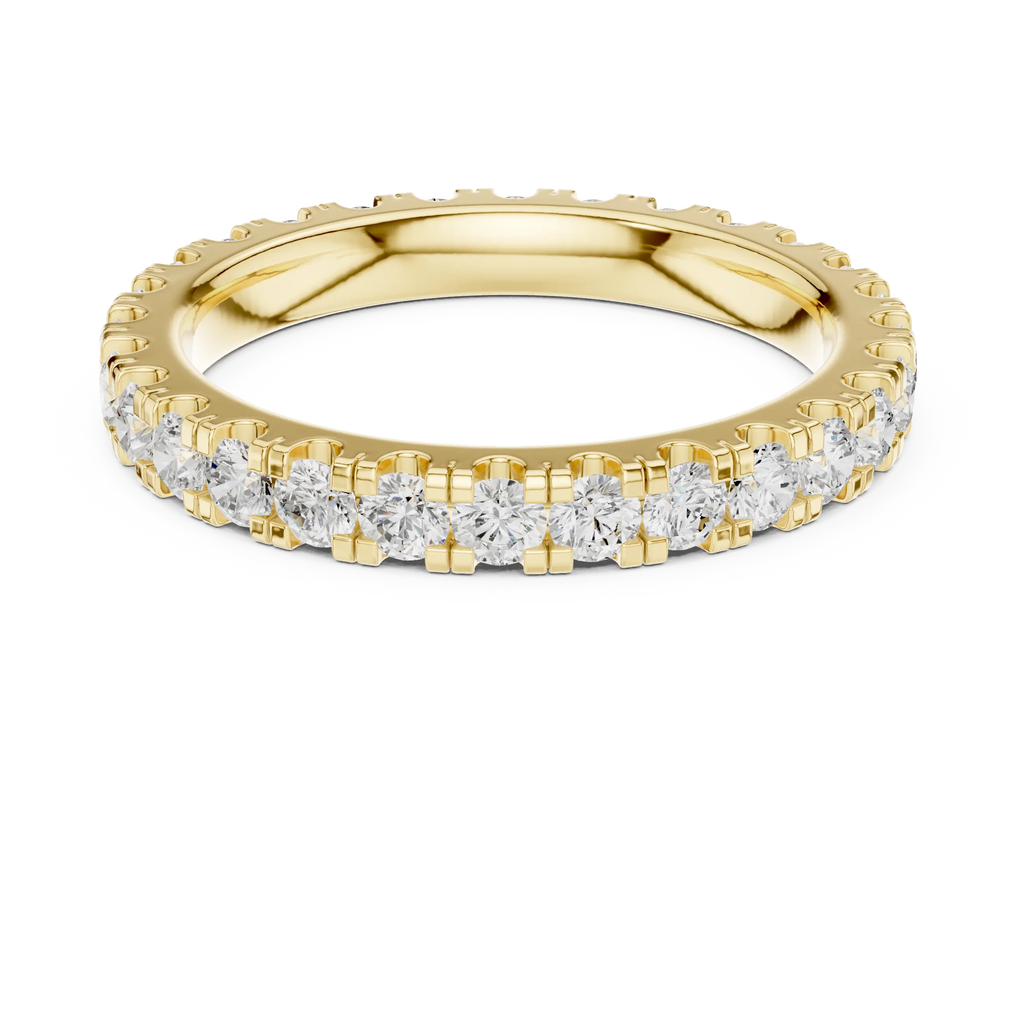 Rose Gold Diamond Eternity Band Round Cut Wedding Ring