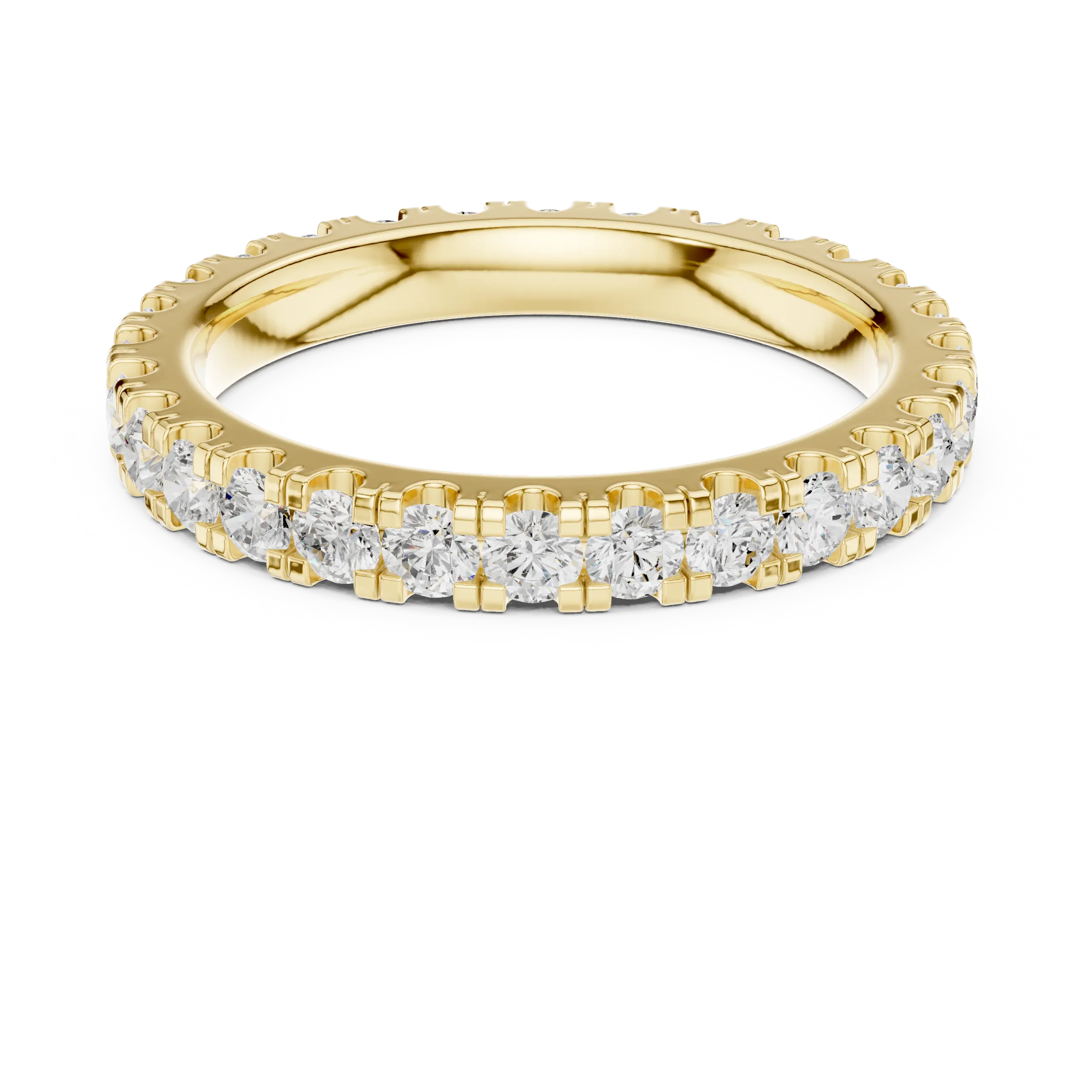 Rose Gold Diamond Eternity Band Round Cut Wedding Ring
