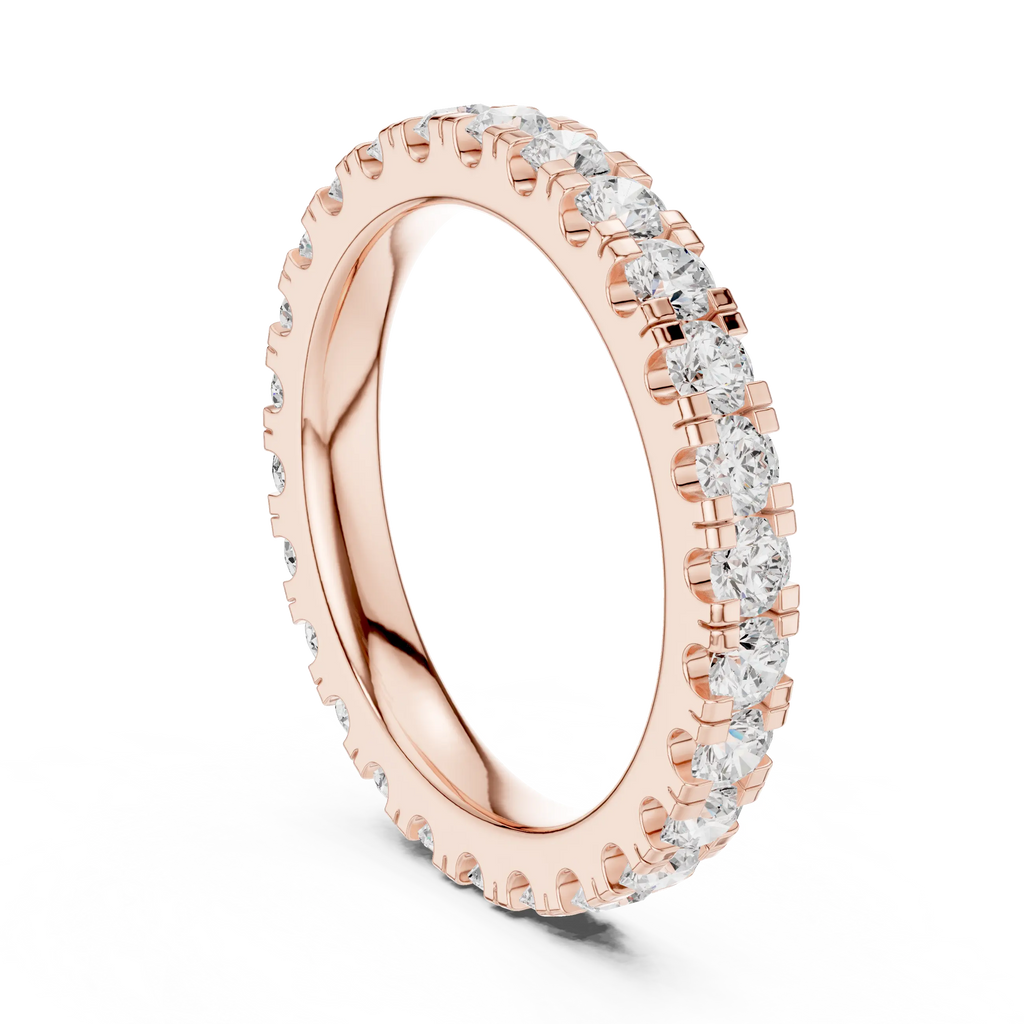 Lab Grown Diamond Round Cut Full Eternity Ring in Yellow Gold