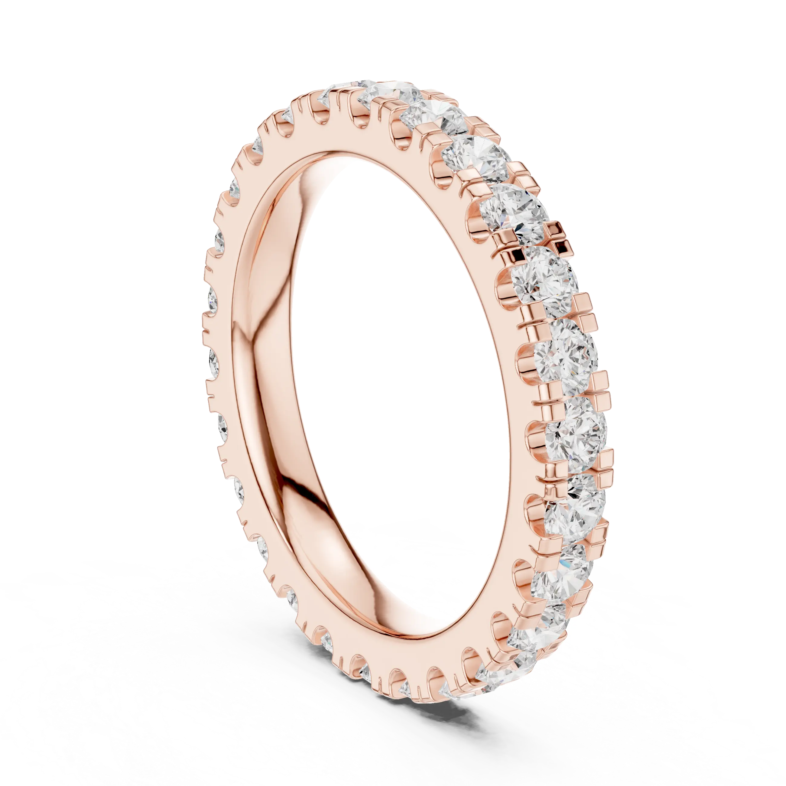 Lab Grown Diamond Round Cut Full Eternity Ring in Yellow Gold