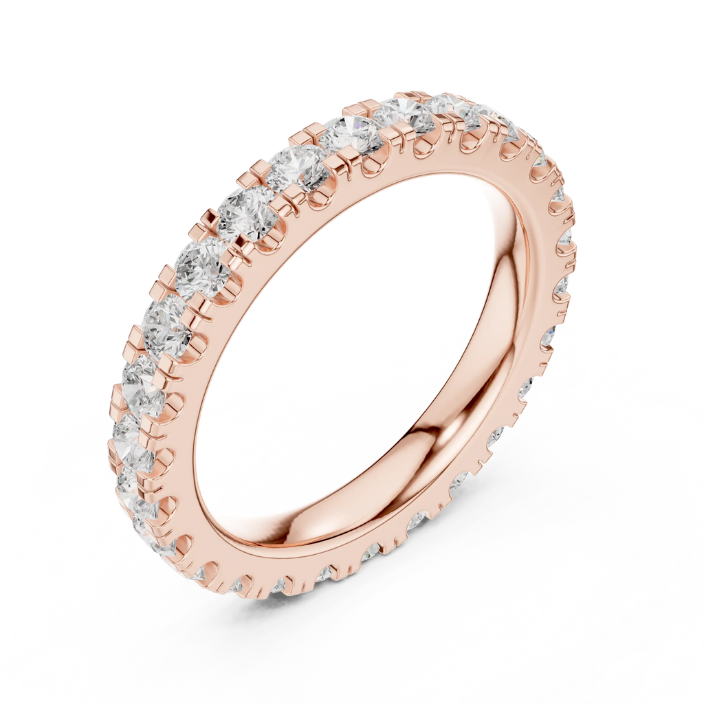 Lab Grown Diamond Round Cut Full Eternity Ring in Yellow Gold