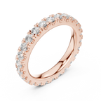 Lab Grown Diamond Round Cut Full Eternity Ring in Yellow Gold