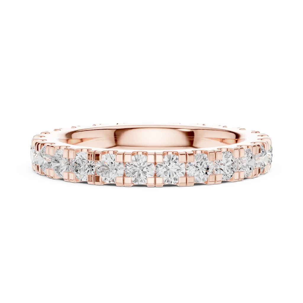 Lab Grown Diamond Round Cut Full Eternity Ring in Yellow Gold