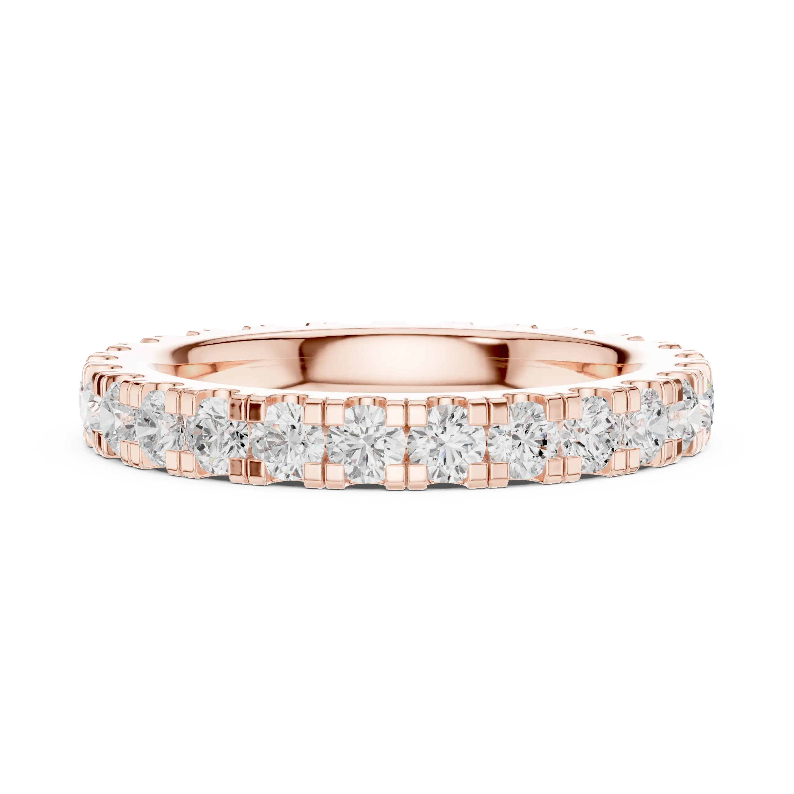 Lab Grown Diamond Round Cut Full Eternity Ring in Yellow Gold