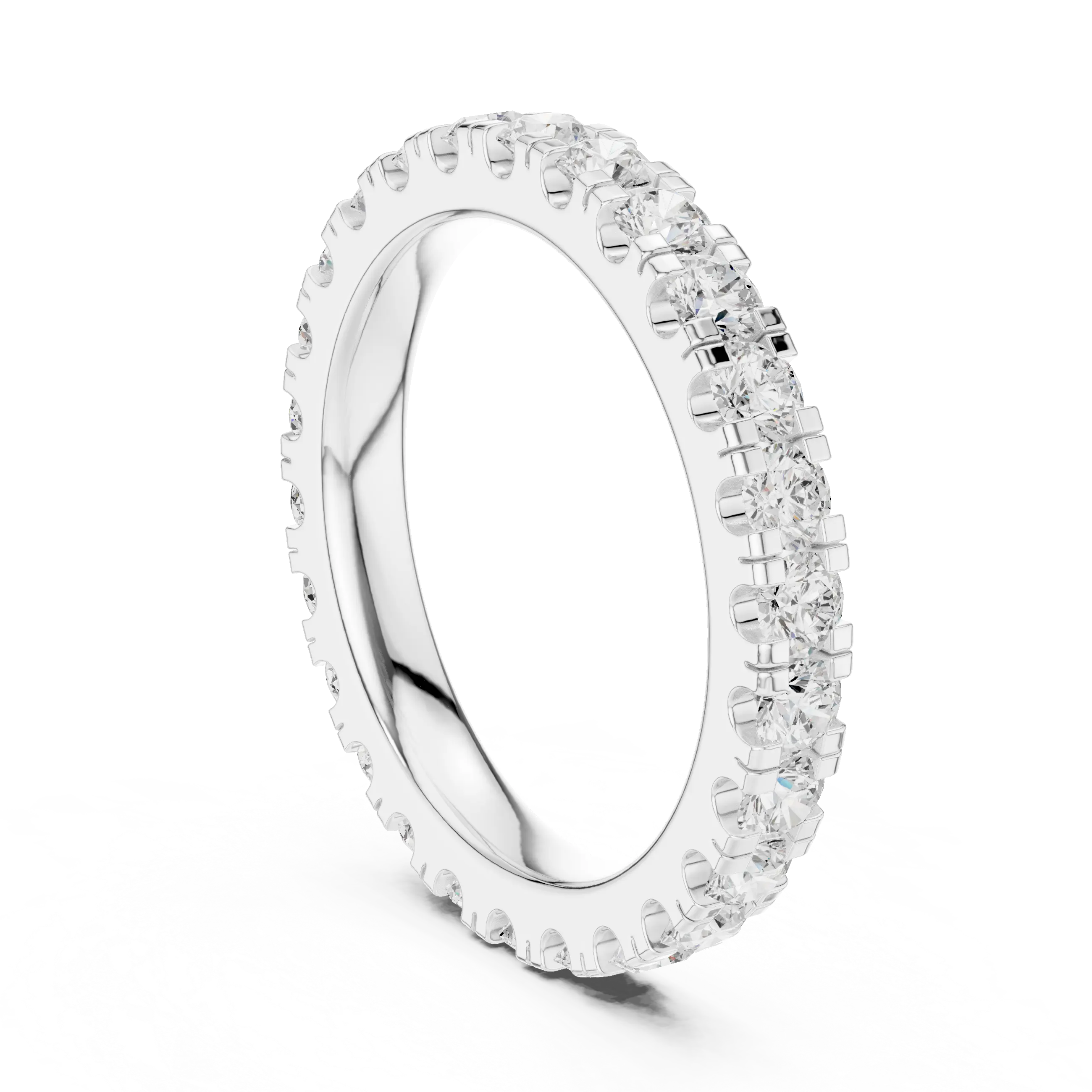 Lab Grown Diamond Round Cut Full Eternity Ring in Yellow Gold