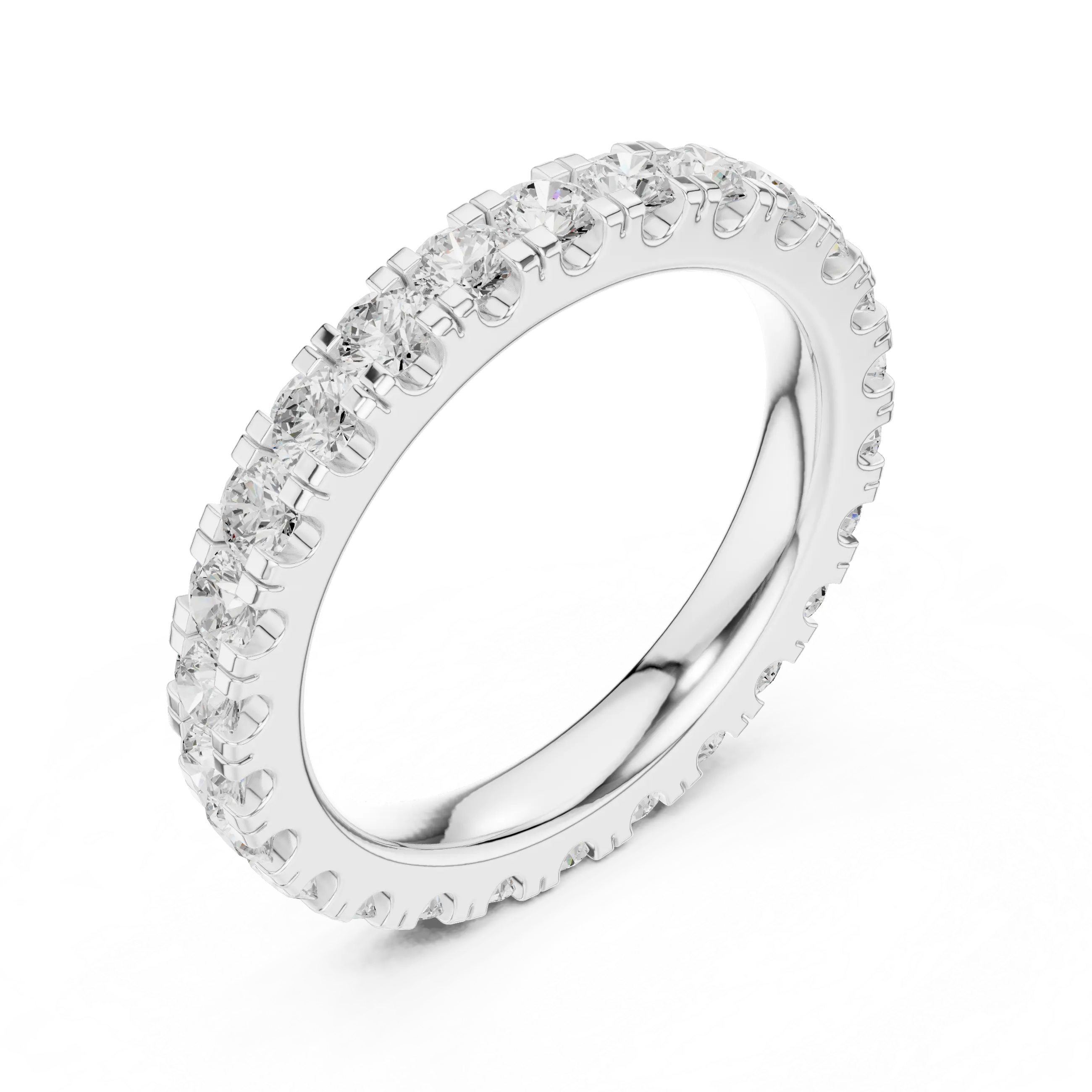 Lab Grown Diamond Round Cut Full Eternity Ring in Yellow Gold