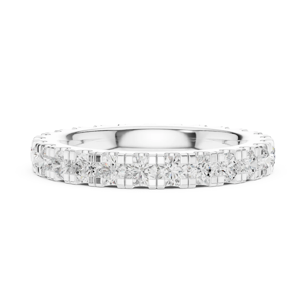 Lab Grown Diamond Round Cut Full Eternity Ring in Yellow Gold