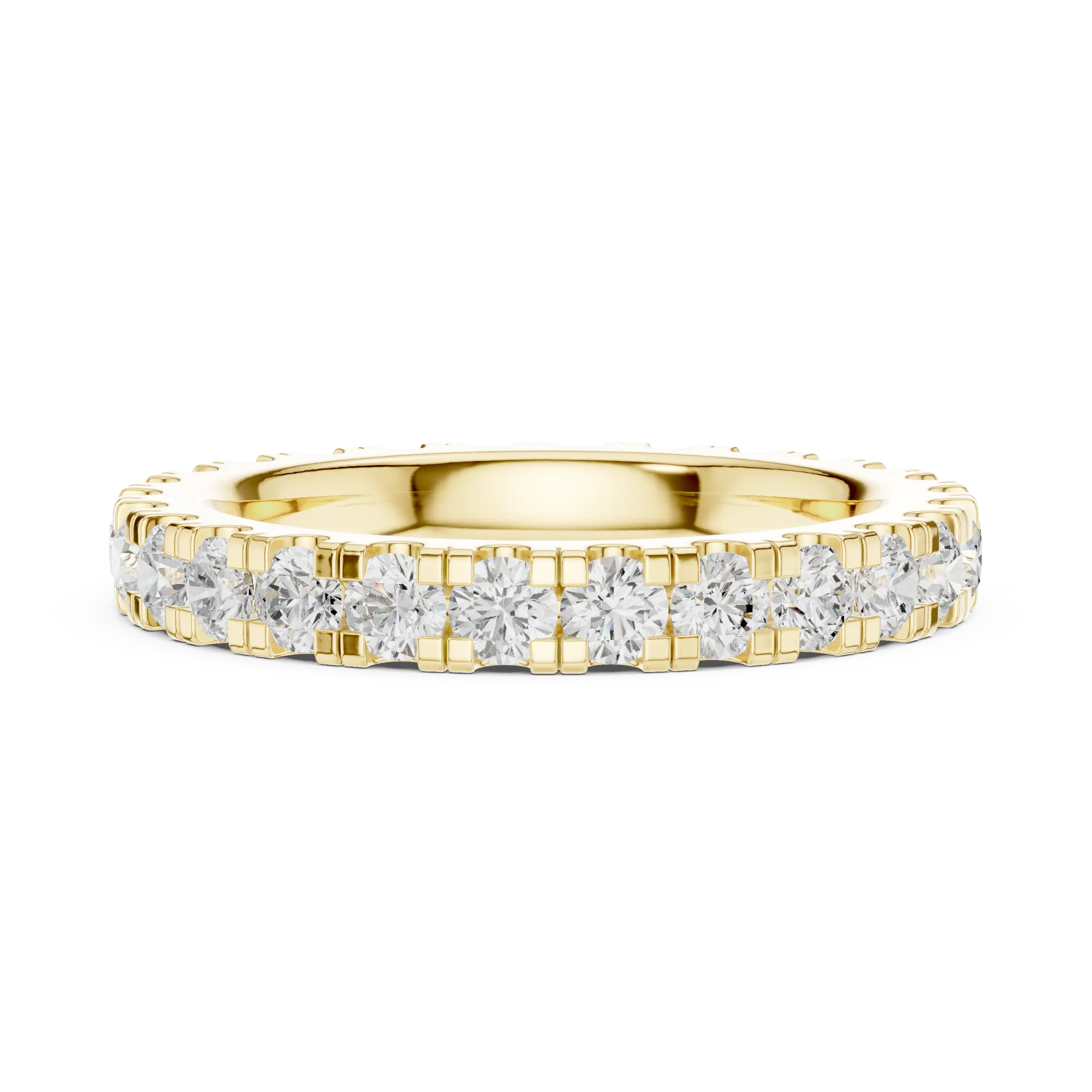 Lab Grown Diamond Round Cut Full Eternity Ring in Yellow Gold