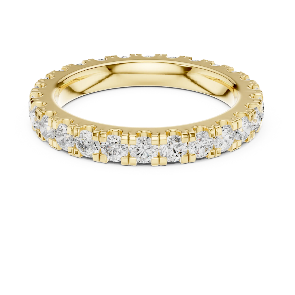 Lab Grown Diamond Round Cut Full Eternity Ring in Yellow Gold