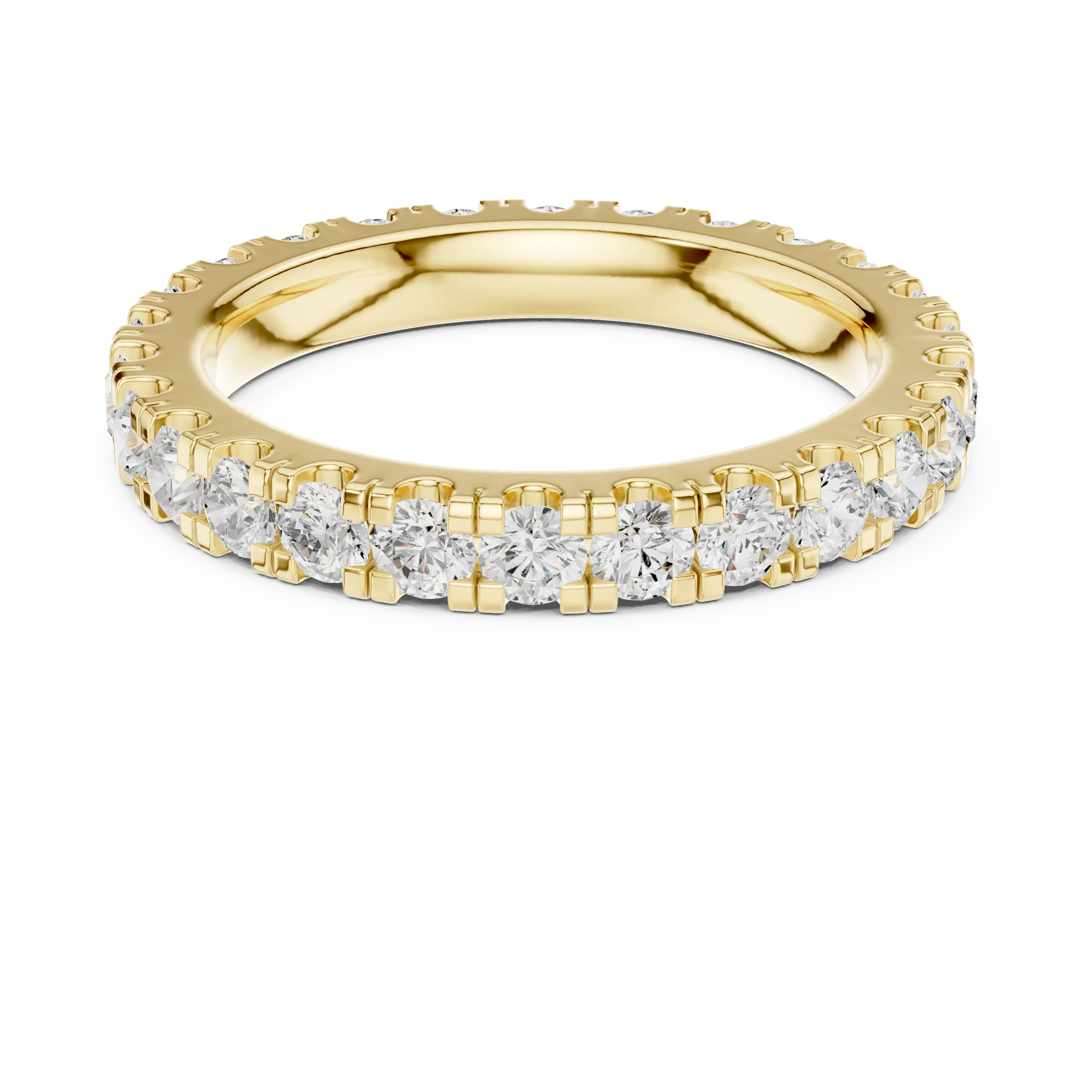 Lab Grown Diamond Round Cut Full Eternity Ring in Yellow Gold