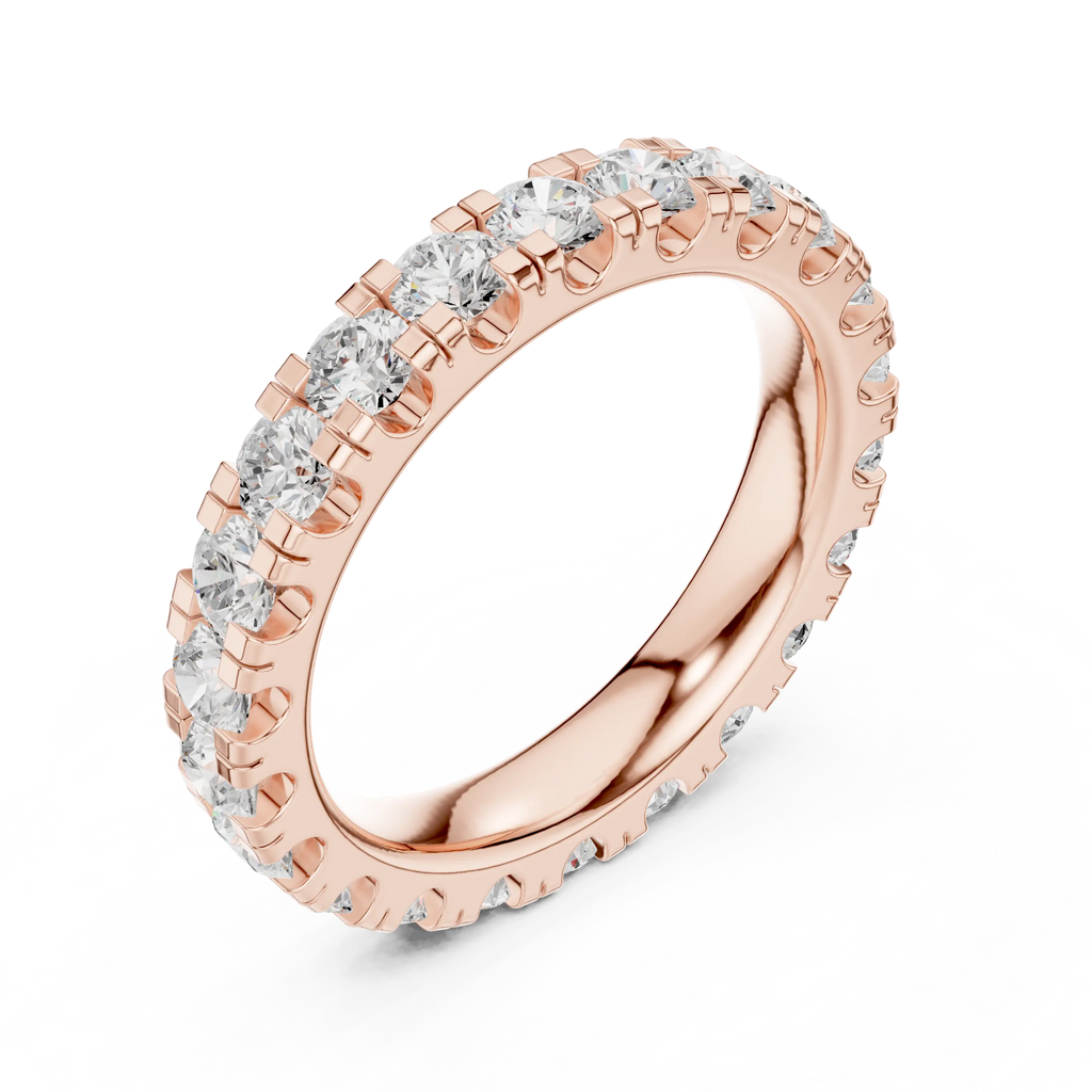 Luxury White Gold Round Cut Diamond Eternity Ring