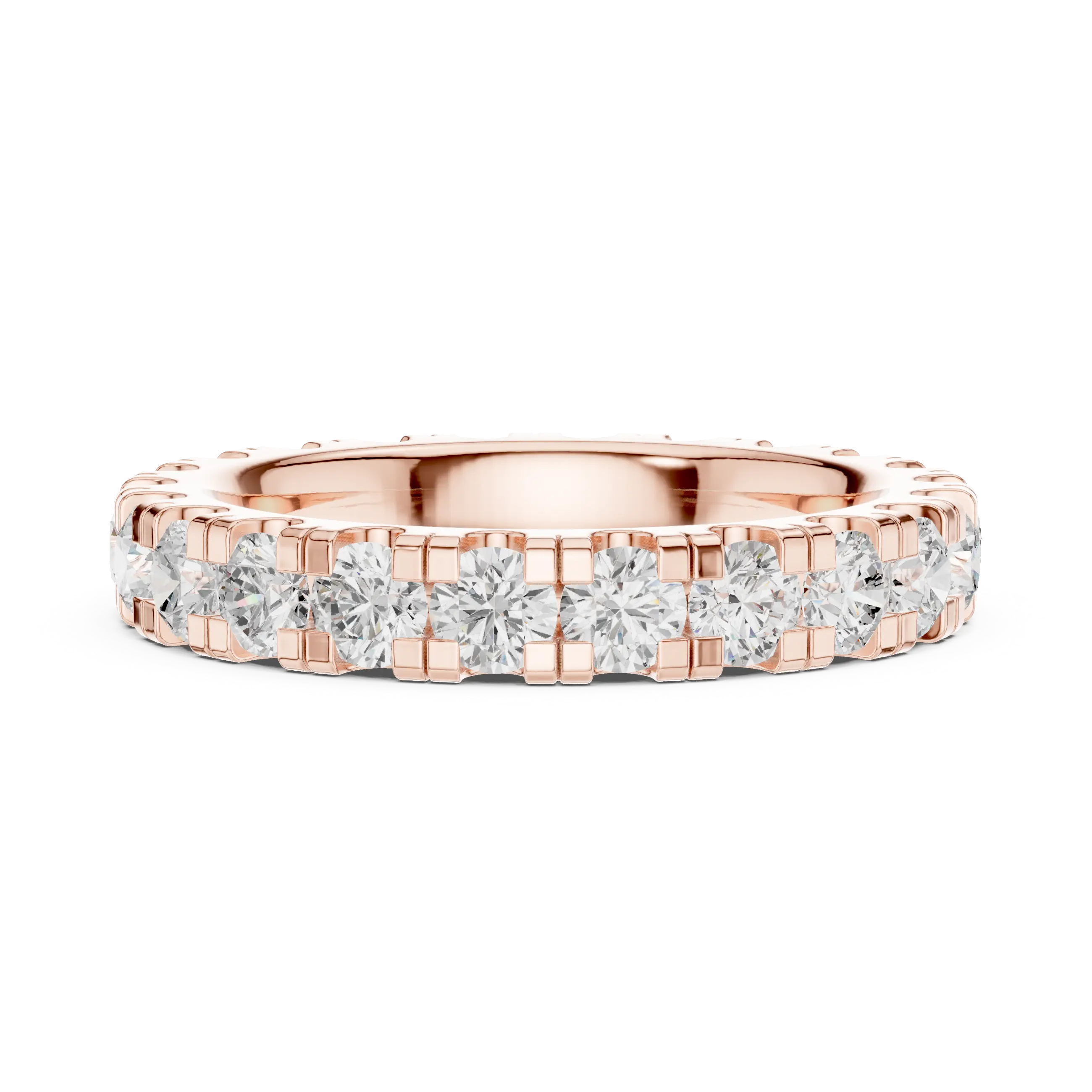 Luxury White Gold Round Cut Diamond Eternity Ring