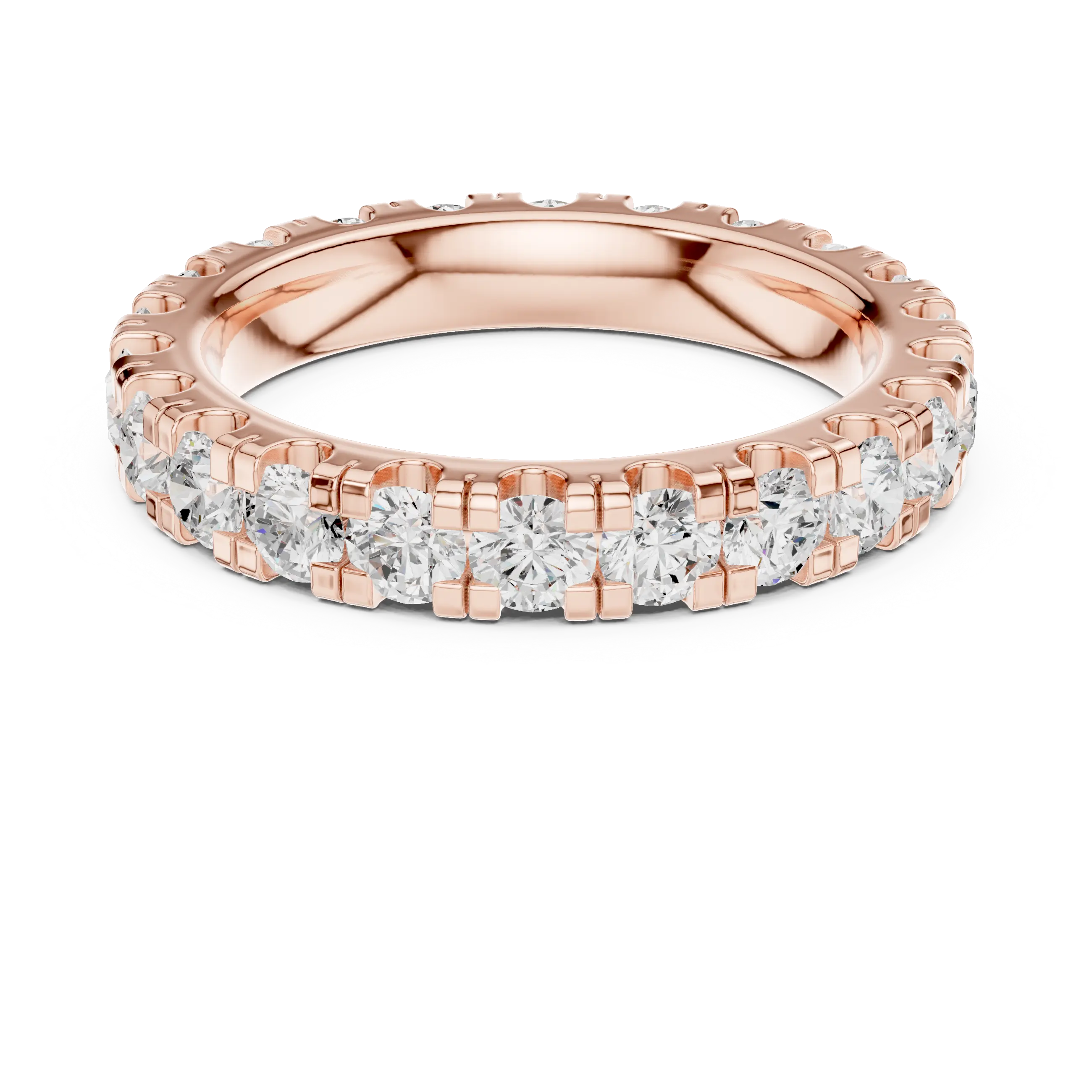 Luxury White Gold Round Cut Diamond Eternity Ring