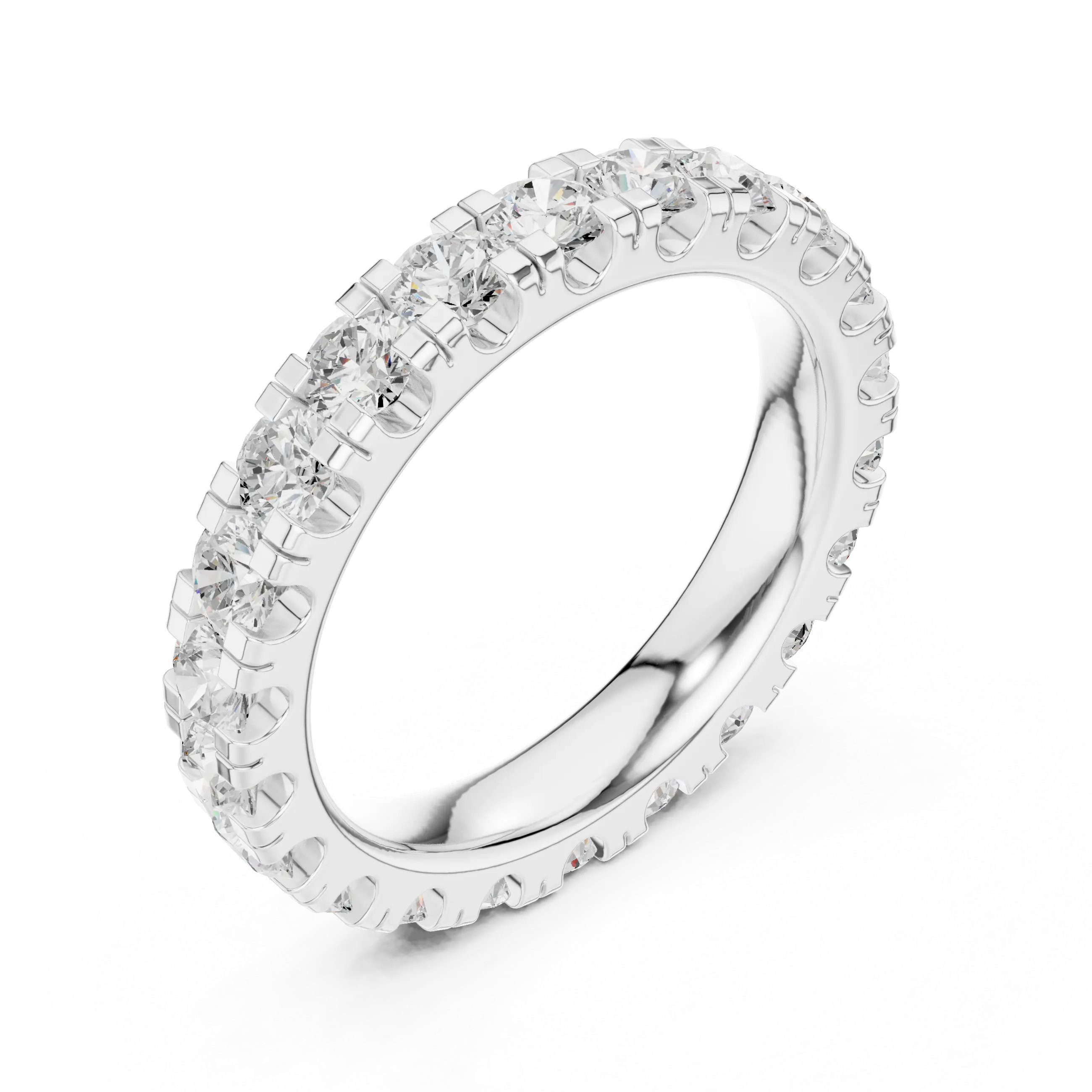 Luxury White Gold Round Cut Diamond Eternity Ring