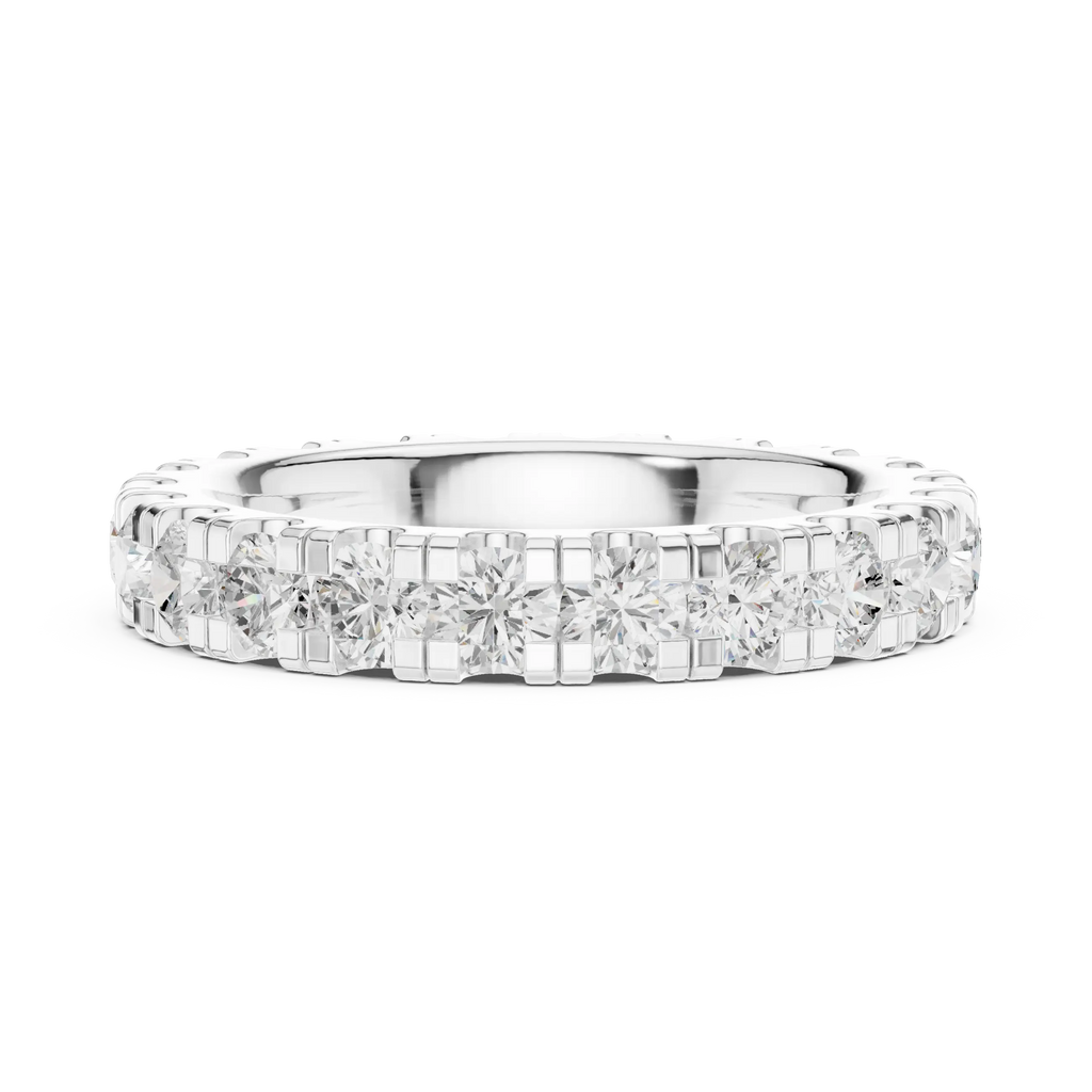 Luxury White Gold Round Cut Diamond Eternity Ring