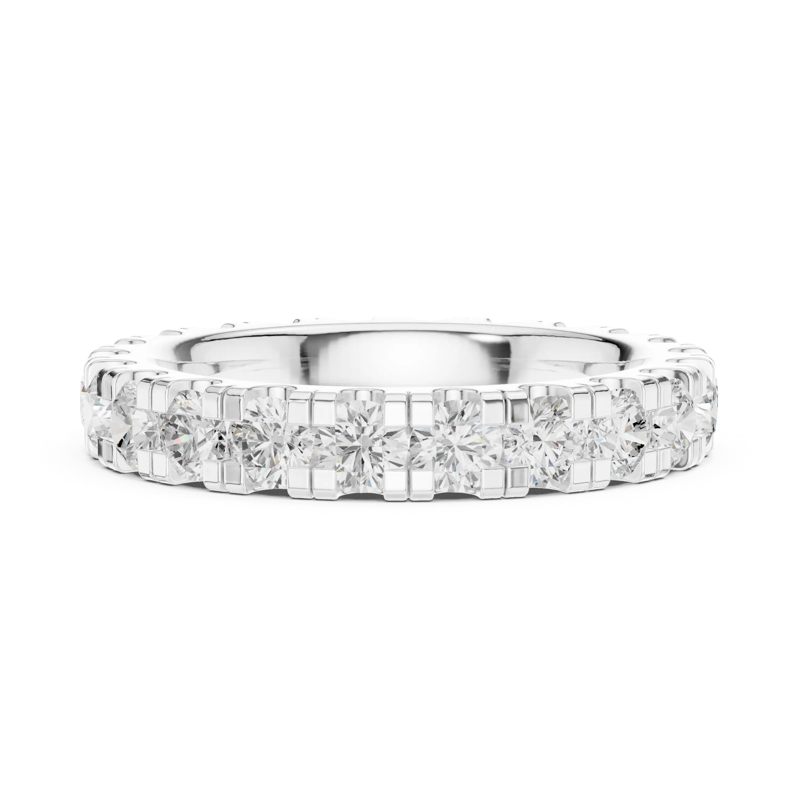 Luxury White Gold Round Cut Diamond Eternity Ring