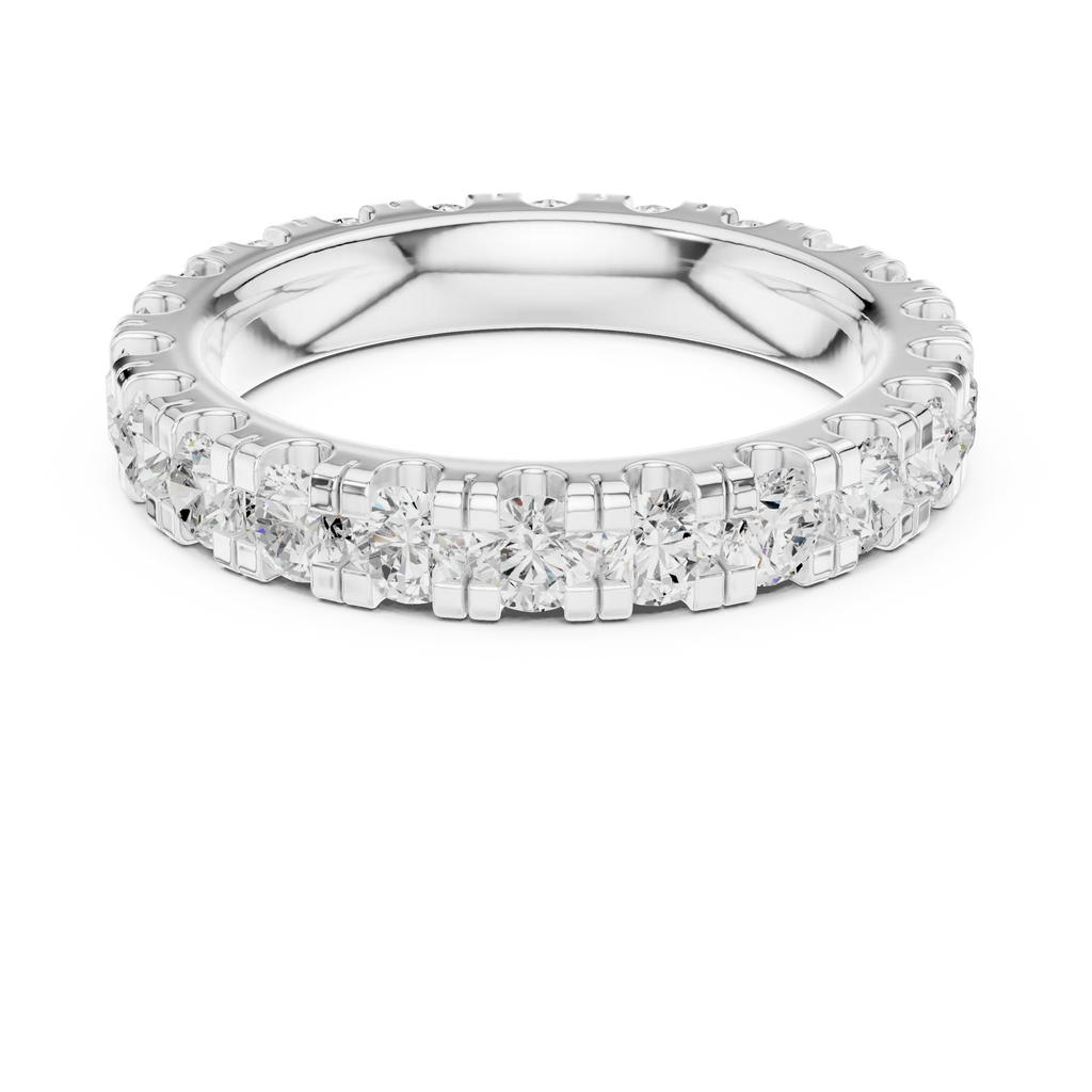 Luxury White Gold Round Cut Diamond Eternity Ring