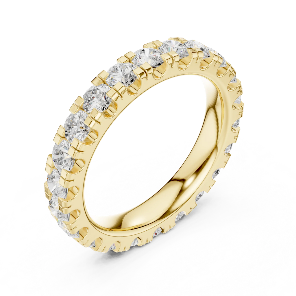 Luxury White Gold Round Cut Diamond Eternity Ring