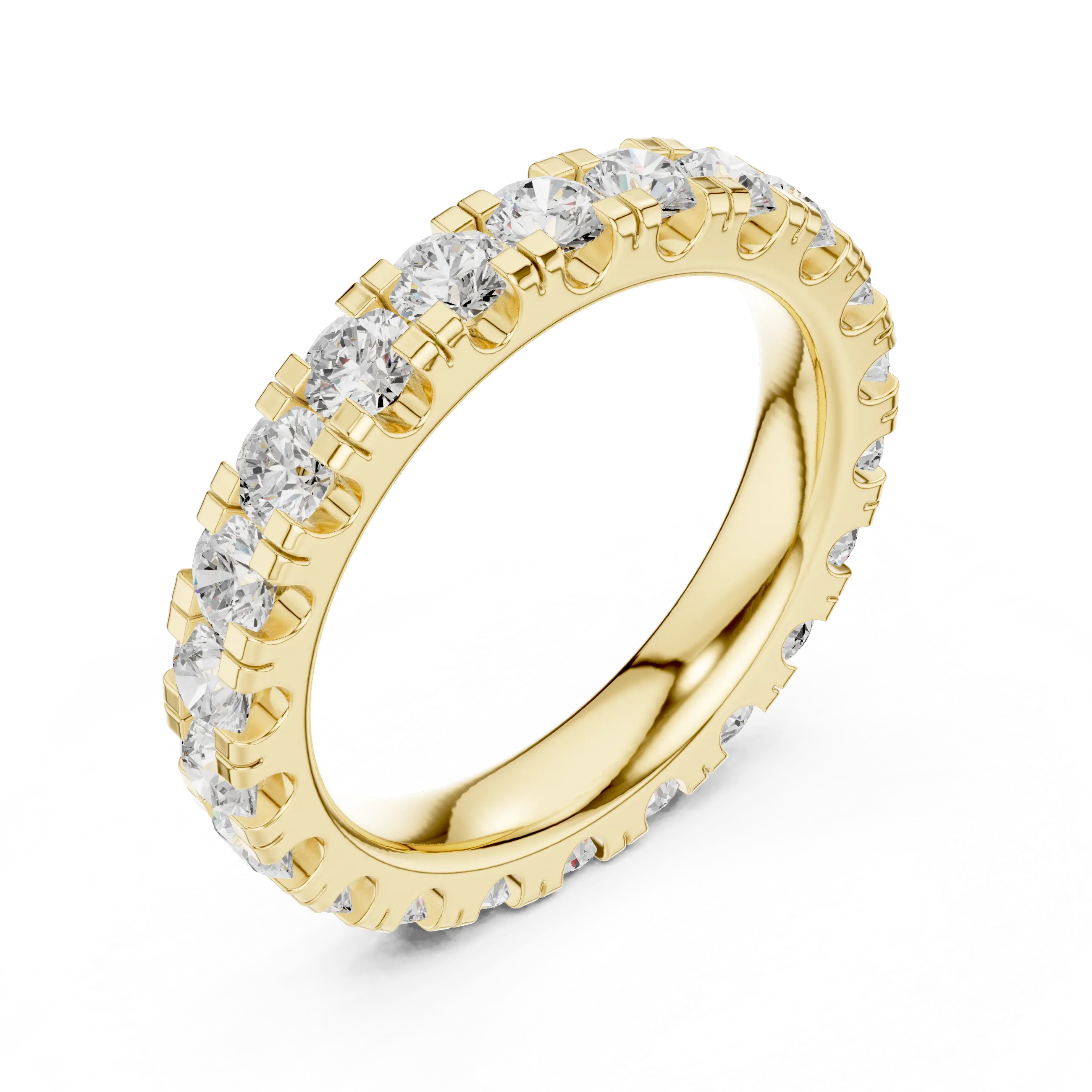 Luxury White Gold Round Cut Diamond Eternity Ring