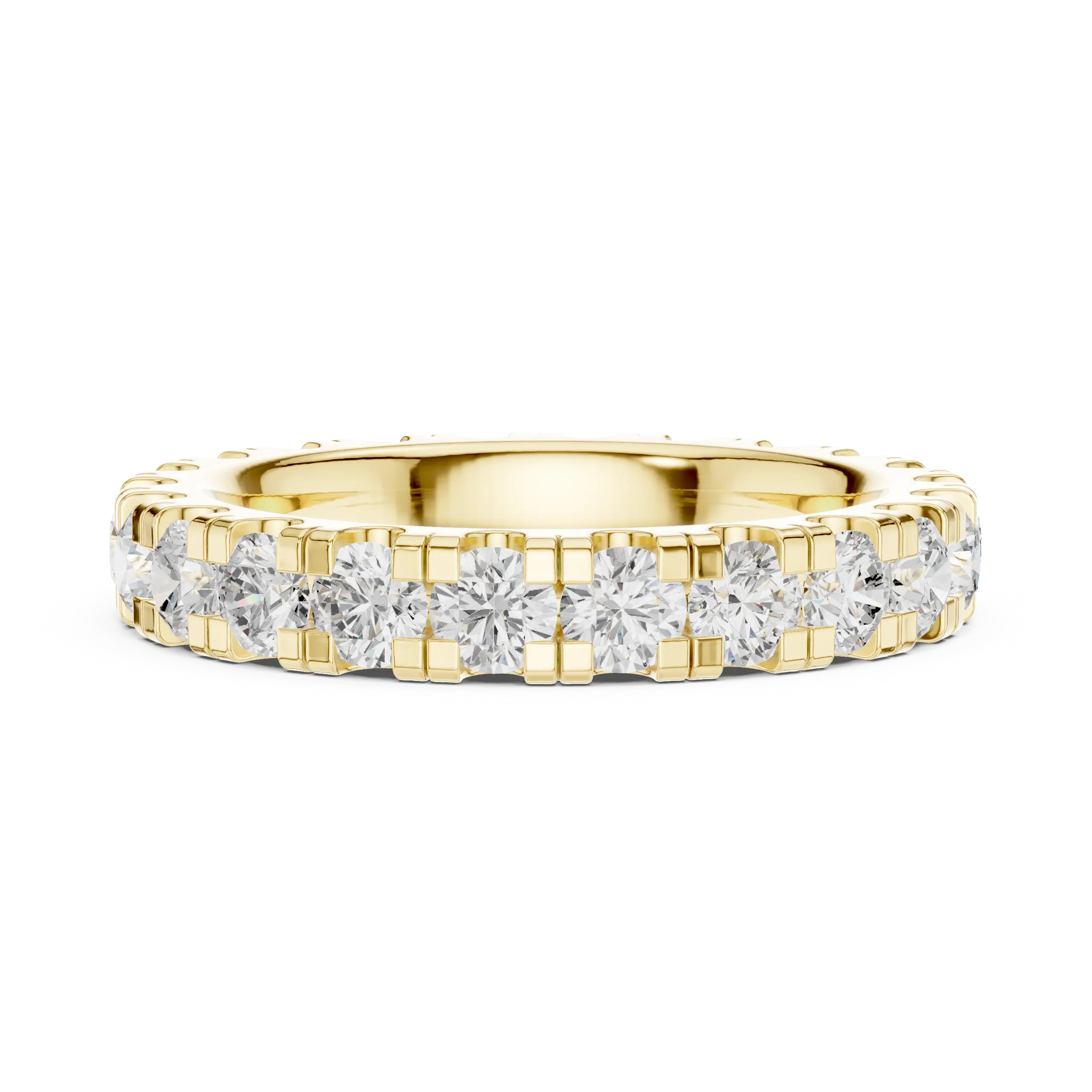 Luxury White Gold Round Cut Diamond Eternity Ring