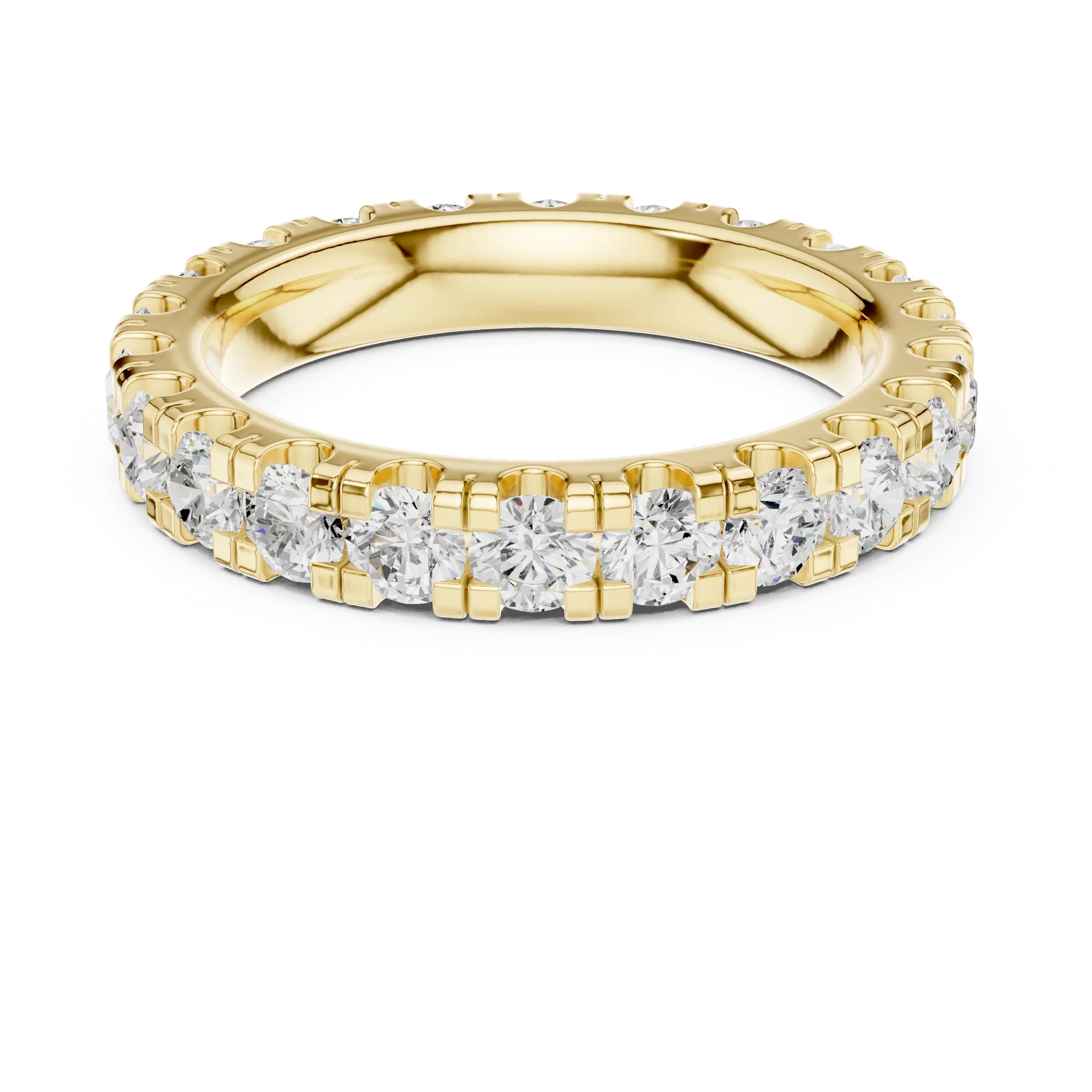 Luxury White Gold Round Cut Diamond Eternity Ring