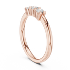 Three Stone Diamond Ring in Yellow Gold Round Cut  Engagement Ring