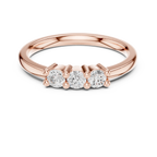 Three Stone Diamond Ring in Yellow Gold Round Cut  Engagement Ring