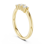 Three Stone Diamond Ring in Yellow Gold Round Cut  Engagement Ring
