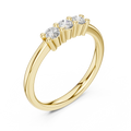 Three Stone Diamond Ring in Yellow Gold Round Cut  Engagement Ring