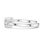 Round Cut Moissanite Diamond Three-Stone Ring in 14K White Gold