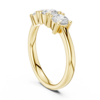 Round Cut Moissanite Diamond Three-Stone Ring in 14K White Gold