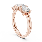 Round Cut Moissanite Diamond Three-Stone Ring in 10K Yellow Gold