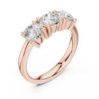 Round Cut Moissanite Diamond Three-Stone Ring in 10K Yellow Gold