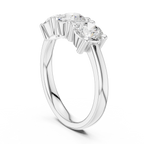 Round Cut Moissanite Diamond Three-Stone Ring in 10K Yellow Gold