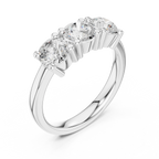 Round Cut Moissanite Diamond Three-Stone Ring in 10K Yellow Gold