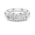 Round Cut Moissanite Diamond Three-Stone Ring in 10K Yellow Gold