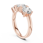 Classic Trilogy Round Moissanite Three-Stone White Gold Ring