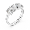 Classic Trilogy Round Moissanite Three-Stone White Gold Ring