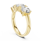Classic Trilogy Round Moissanite Three-Stone White Gold Ring