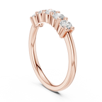 0.55 CTW Round Cut Moissanite Five-Stone Anniversary Ring in 14K White Gold