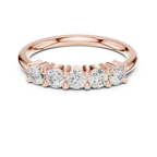 0.55 CTW Round Cut Moissanite Five-Stone Anniversary Ring in 14K White Gold