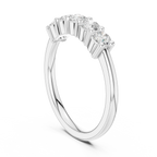 0.55 CTW Round Cut Moissanite Five-Stone Anniversary Ring in 14K White Gold