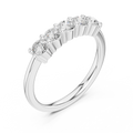 0.55 CTW Round Cut Moissanite Five-Stone Anniversary Ring in 14K White Gold