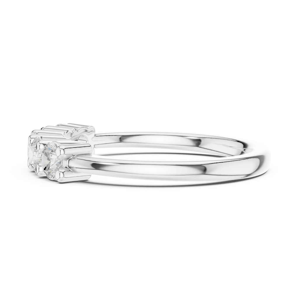 0.55 CTW Round Cut Moissanite Five-Stone Anniversary Ring in 14K White Gold