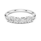 0.55 CTW Round Cut Moissanite Five-Stone Anniversary Ring in 14K White Gold
